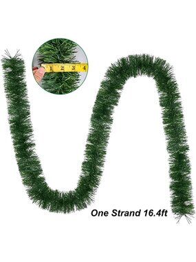 16.4 Foot Christmas Garland, Artificial Pine Garland, Artificial Green Greenery